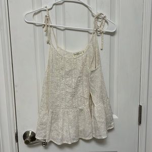 A&F Pale Pink Ruffle Peplum Cami